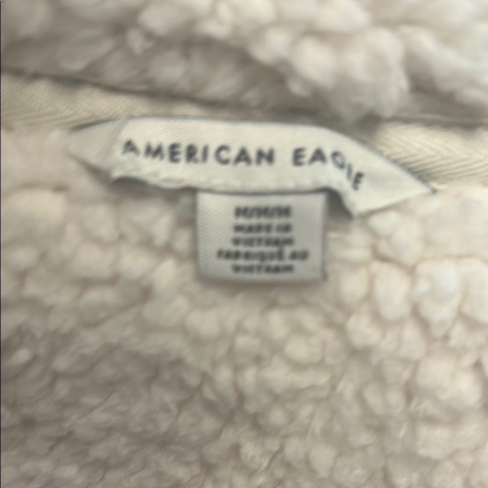 American Eagle Cream Sherpa Jacket